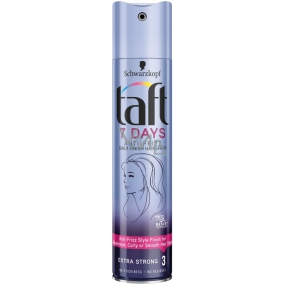 Taft 7 Days Anti Frizz for hair without frizz extra strong fixation 3 hairspray 250 ml VMD parfumerie drogerie