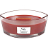 WoodWick Cinnamon Chai - Cinnamon and vanilla scented candle with wooden wide wick and glass boat lid 453 g