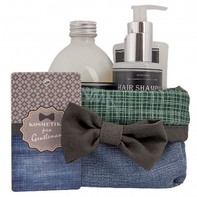 Bohemia Gifts Gentleman shower gel 250 ml + hair shampoo 250 ml + bath foam 500 ml + cloth basket, cosmetic set for men