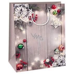 Ditipo Gift paper bag 32.4 x 10.2 x 44.5 cm beige Christmas decorations on wood
