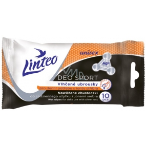 Linteo Deo Sport for daily use with silver ions unisex wet wipes 10 pieces