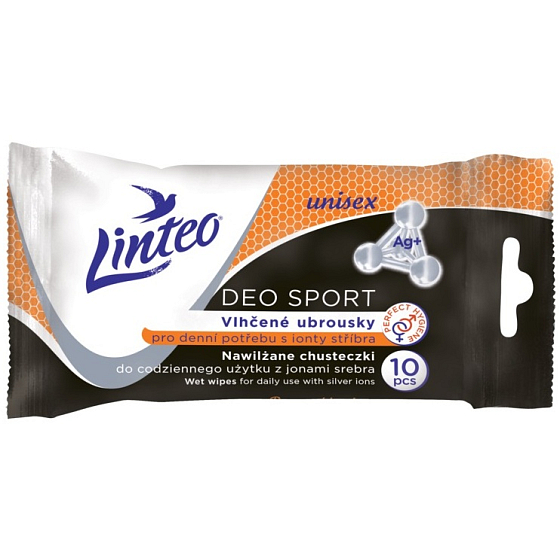 Linteo Deo Sport for daily use with silver ions unisex wet wipes 10 pieces
