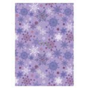 Ditipo Gift wrapping paper 70 x 200 cm purple snowflakes