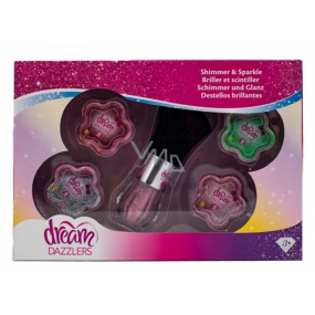 Dream Dazzlers Glittering Powders 4 pieces + brush, cosmetic set for children
