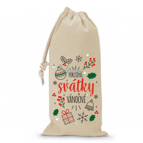 Nekupto Cloth Christmas bag Peaceful Christmas holidays white 150 x 300 mm