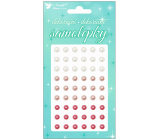 Stickers beads white, pink decorative 12 x 8 cm