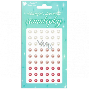 Stickers beads white, pink decorative 12 x 8 cm
