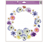 Window film without glue pansies wreath 30 x 33,5 cm