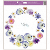 Window film without glue pansies wreath 30 x 33,5 cm
