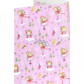 Zöwie Gift wrapping paper 70 x 200 cm Bambini pink - little girl on a cloud, in skates