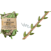 Albi Jute ribbon with leaves Natural 3 m