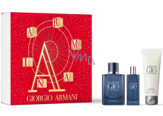 Giorgio Armani Acqua di Gio Profondo parfémovaná voda 40 ml + parfémovaná voda 15 ml miniatura + sprchový gel 75 ml, dárková sada pro muže