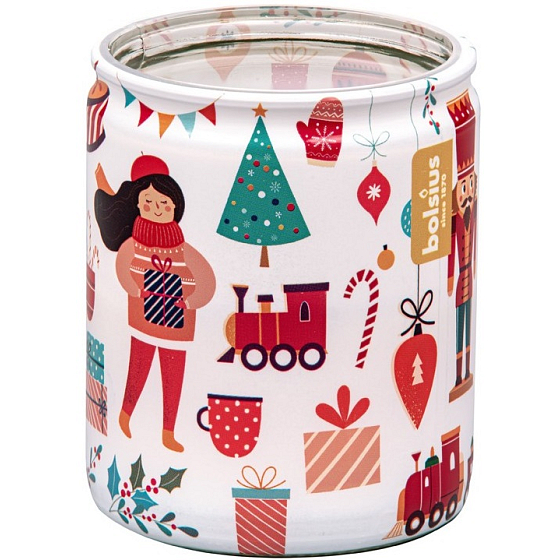 Bolsius Christmas Fair scented candle in glass 68 x 80 mm, burning time 23 hours