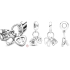 Charm Sterling silver 925 My baby, family charm with shoes, bottle and heart 3in1, pendant for bracelet family