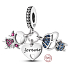 Charm Sterling silver 925 Siblings Daughter Son 3in1, pendant on bracelet family