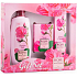 Rose of Bulgaria shower gel with rose water 330 ml + toilet soap with rose 100 g + hand cream with rose water 75 ml, cosmetic set for women