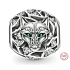 Charm Sterling Silver 925 Wolf, Green Eyes, Animal Bracelet Bead