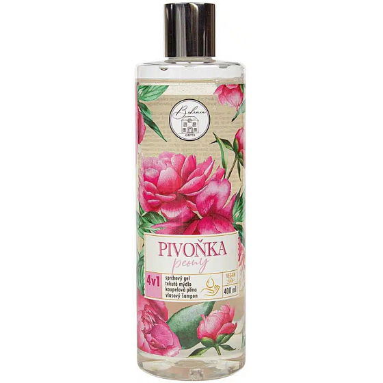 Bohemia Gifts 4in1 Peony shower gel, shampoo, foam and soap 400 ml