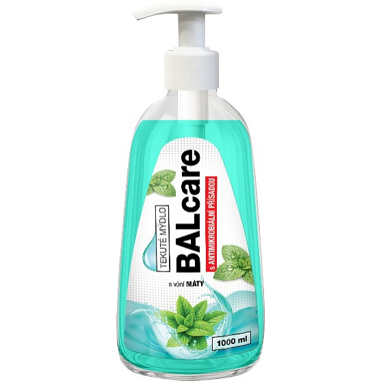 Balcare Mint Antibacterial Liquid Soap with Dispenser 1 l