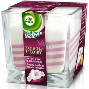Air Wick Touch Of Luxury Fine satin and Moon lily scented candle in glass 180 g