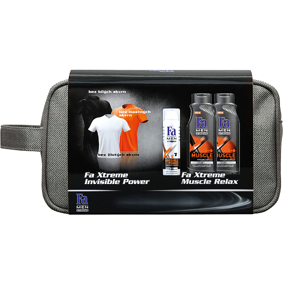 Fa Men Xtreme Muscle Relax 2 x shower gel 400 ml + deodorant spray 150 ml + bag, cosmetic set