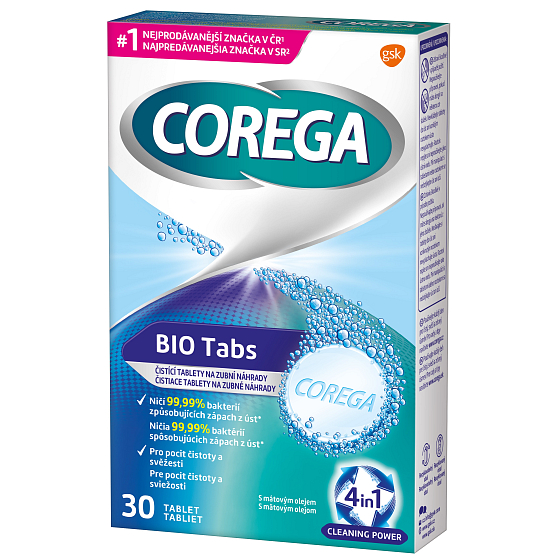 Corega Bio Cleaning Tablets for Dentures 30 Pieces