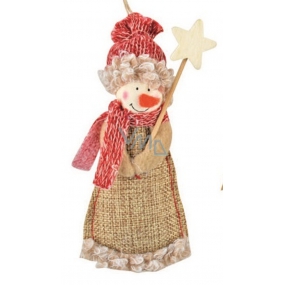 Jute snowman for hanging 13 cm