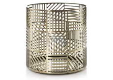 Yankee Candle Crosshatch Brass Brass Candle Holder for Medium and Large Scented Candle Classic 10 x 11 cm