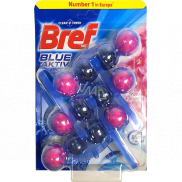 Bref Blue Aktiv Fresh Flowers WC block for hygienic cleanliness and freshness of your toilet, colours the water, 3 x 50 g, megapack