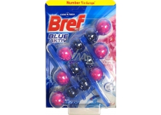 Bref Blue Aktiv Fresh Flowers WC block for hygienic cleanliness and freshness of your toilet, colours the water, 3 x 50 g, megapack