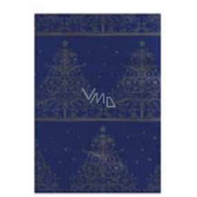 Ditipo Gift wrapping paper 70 x 200 cm Christmas Luxury - dark blue gold ornaments
