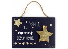 Nekupto Christmas wooden decoration sign My Christmas wish list 140 x 100 x 20 mm