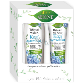 Bione Cosmetics Goat whey body milk for sensitive skin 500 ml + hand balm 205 ml, cosmetic set