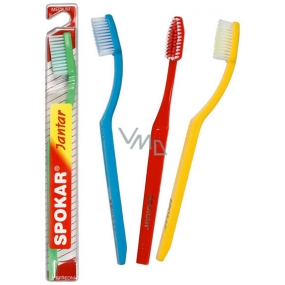 Spokar 3413 Amber Medium Toothbrush Straight Cut, Tapered Head