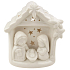 Porcelain nativity scene with LED lighting white 12 cm