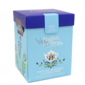 English Tea Shop Bio White tea Blueberry and Elderflower loose 80 g + wooden measuring cup with buckle