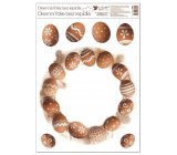 Window foil without glue Wreath of brown eggs 30 x 42 cm