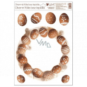 Window foil without glue Wreath of brown eggs 30 x 42 cm