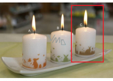 Lima Brown Bunnies in Grass White Candle Cylinder 50 x 70 mm 1 piece