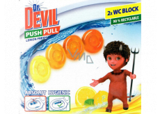Dr. Devil Lemon Fresh Push Pull WC block without basket 2 x 20 g