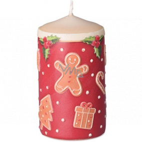 Emocio Gingerbread candle red cylinder 60 x 110 mm