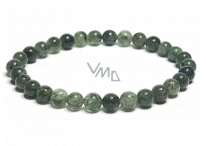 Crystal with actinolite bracelet elastic natural stone, ball 6 mm / 16 - 17 cm, stone stones