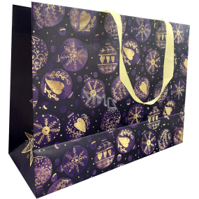 Nekupto Gift paper bag with embossing 30 x 23 x 12 cm Christmas flasks purple