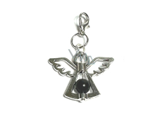 Guardian angel pendant with black bead 29 x 37 mm 1 piece