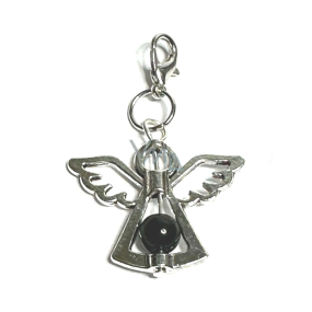 Guardian angel pendant with black bead 29 x 37 mm 1 piece