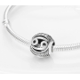 Cancer, zodiac sign, silver + zirconia bracelet pendant, ball 9 mm 1 piece