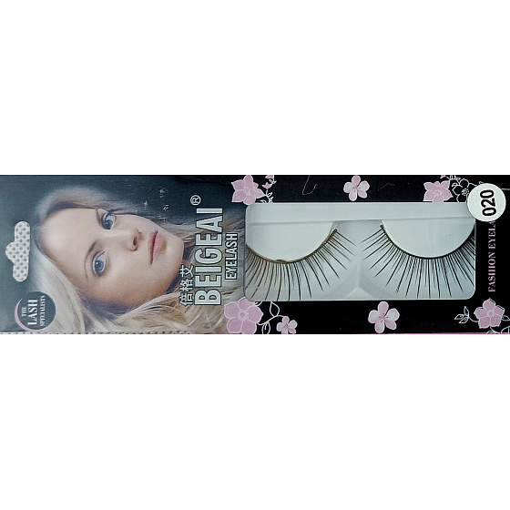EyelaShes Artificial eyelashes with glue 020 Black 1 pair