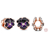 Sterling silver 925 Dark purple pansy, nature bracelet bead