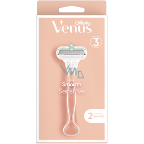 Gillette Venus Smooth Sensitive razor with 3 blades + 2 replacement heads for women