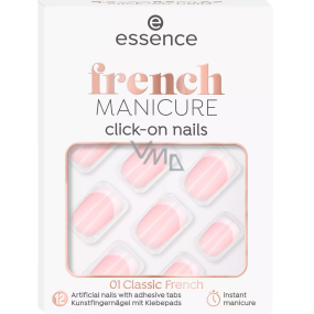 Essence French Click & Go artificial nails 01 Classic French 12 pieces